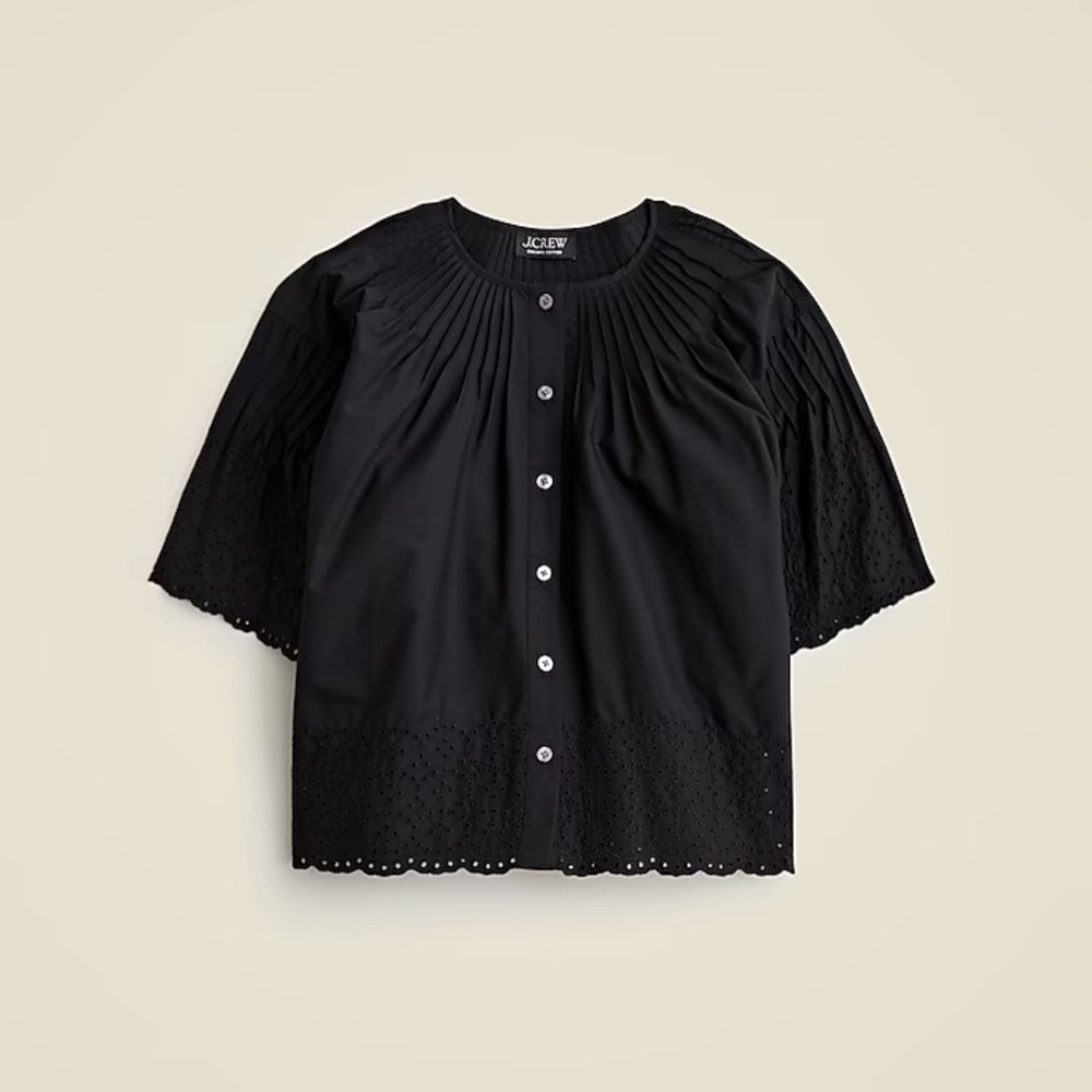 J. Crew Jolie Top In Eyelet Cotton Poplin